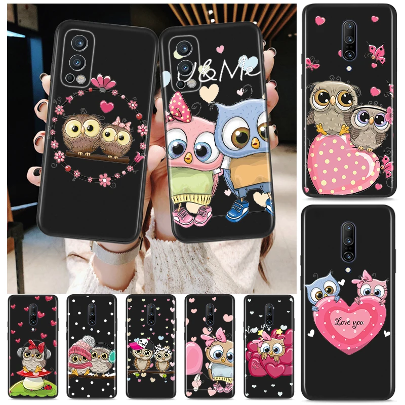 

Cute Cartoon Lovers Owl For OnePlus 9 9R Nord CE 2 N10 N100 8T 7T 6T 5T 8 7 6 Pro Plus 5G Silicone Phone Case Cover Coque