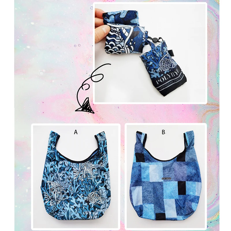 Нейлоновая Складная многоразовая сумка для покупок Polybye маленькая сумка-тоут