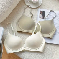 wasteheart for women black skin white wireless female bras push up padded one piece bra seamless padded cup a b underwear