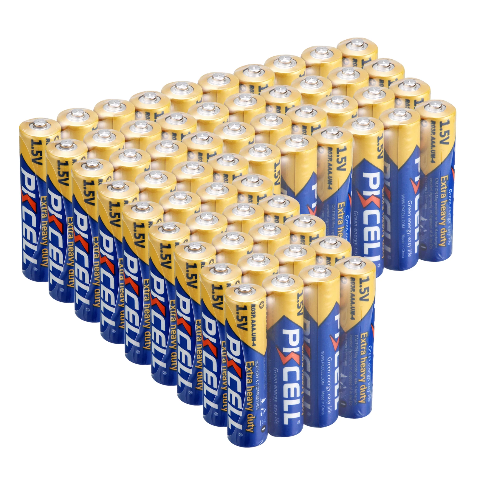 

60PC PKCELL AAA Batteries 1.5V Single Use Battery Triple A Batteries Carbon Zinc AAA Batteries R03P UM-4 AAA for Clock remote
