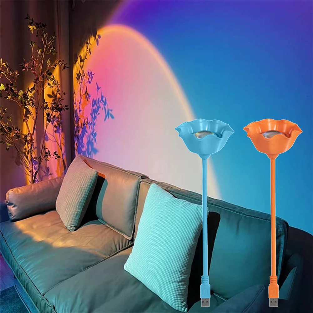 

Mini Sunset Lamp Rainbow Projector Night Light USB Sunset Projection Led Desk Lamp for Bedroom Atmosphere Rainbow Lamp Decor