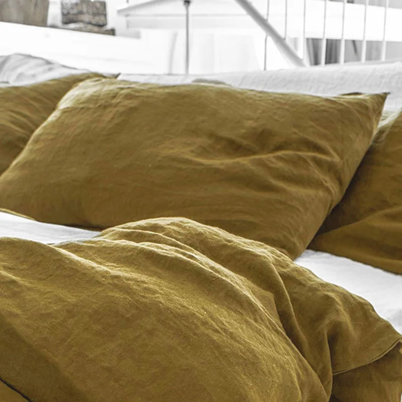 

Наволочка из льна, евро, однотонная