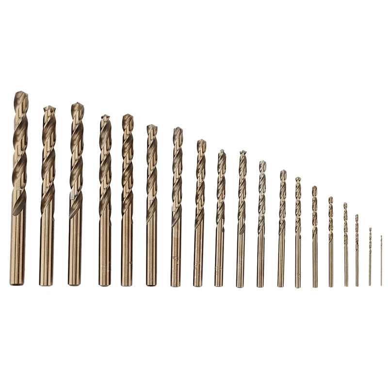 

19PCS 1-10Mm HSS M35 Cobalt Twist Drill Bit Set For Metal Wood For Drillpro Tools Set Kit Parts Accessories