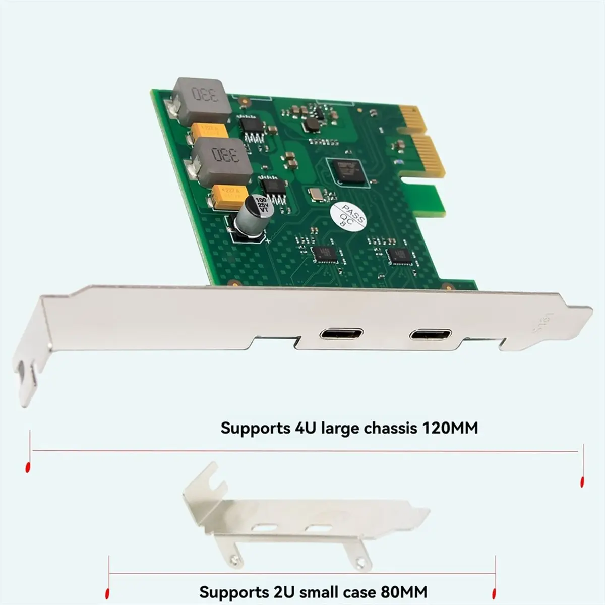Фото НОВИНКА! USB3.0 PCI-E карта расширения USB-C Gen1 HUB-адаптер 5.0 Гбит/с на чипе FL1100, без дополнительного питания №1