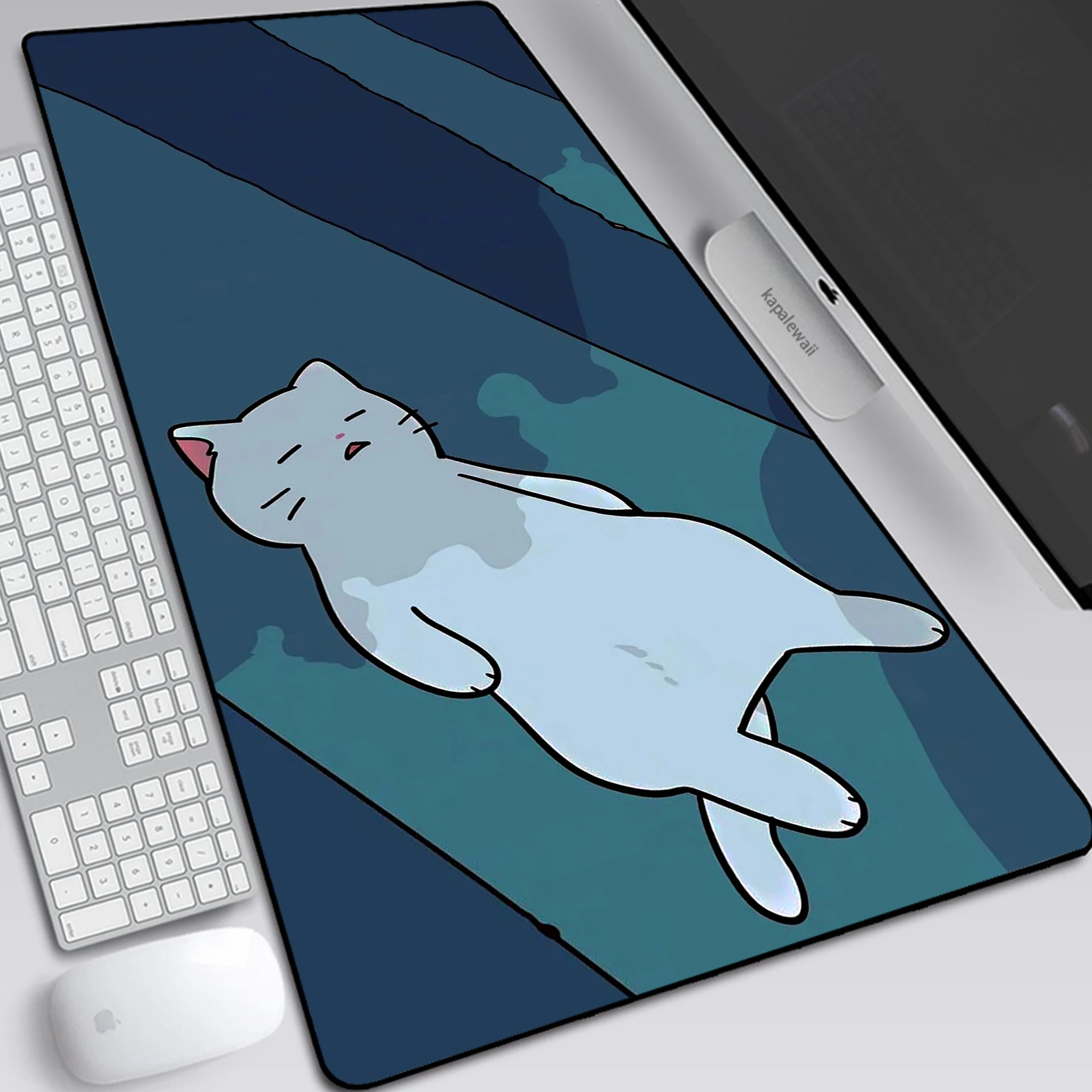 

Kawaii Cat Trap Gamer Mousepad Pink Cute Mouse Pad Cartoon keyboard Desk Mat Large Mouse Mat Wrist Rest Accessories Desk Mat