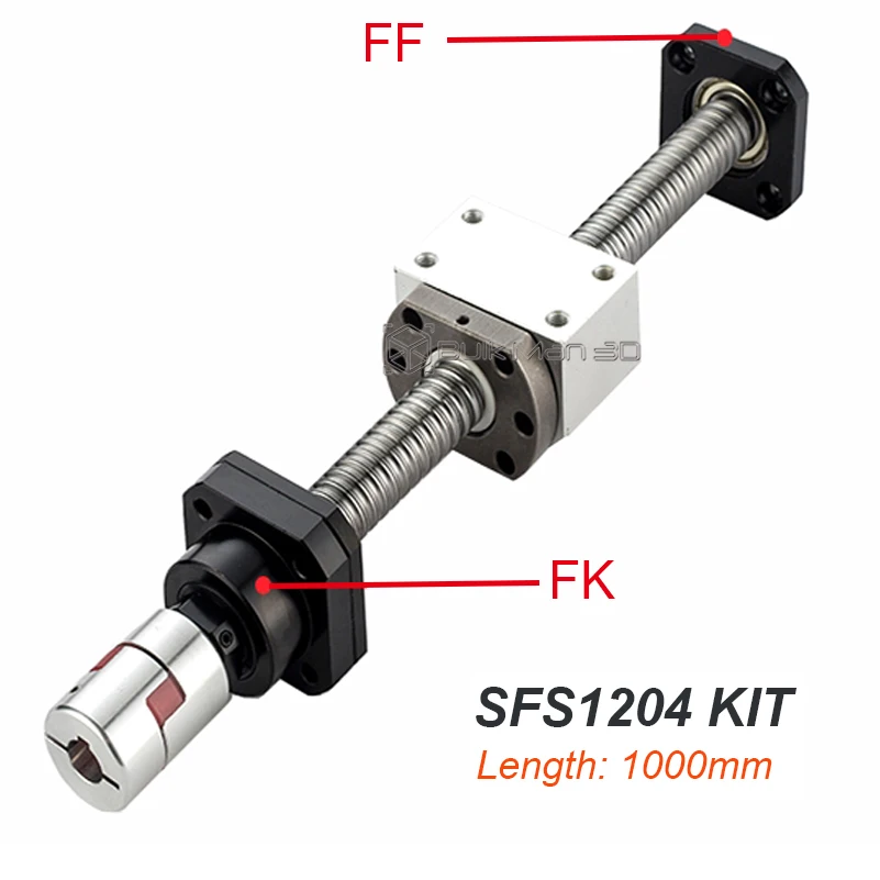 

SFS1204 Ball Screw Kit C7 With Flange Single Ball Nut End Machined+FK/FF10+Ball Nut Housing+Coupler for CNC Parts