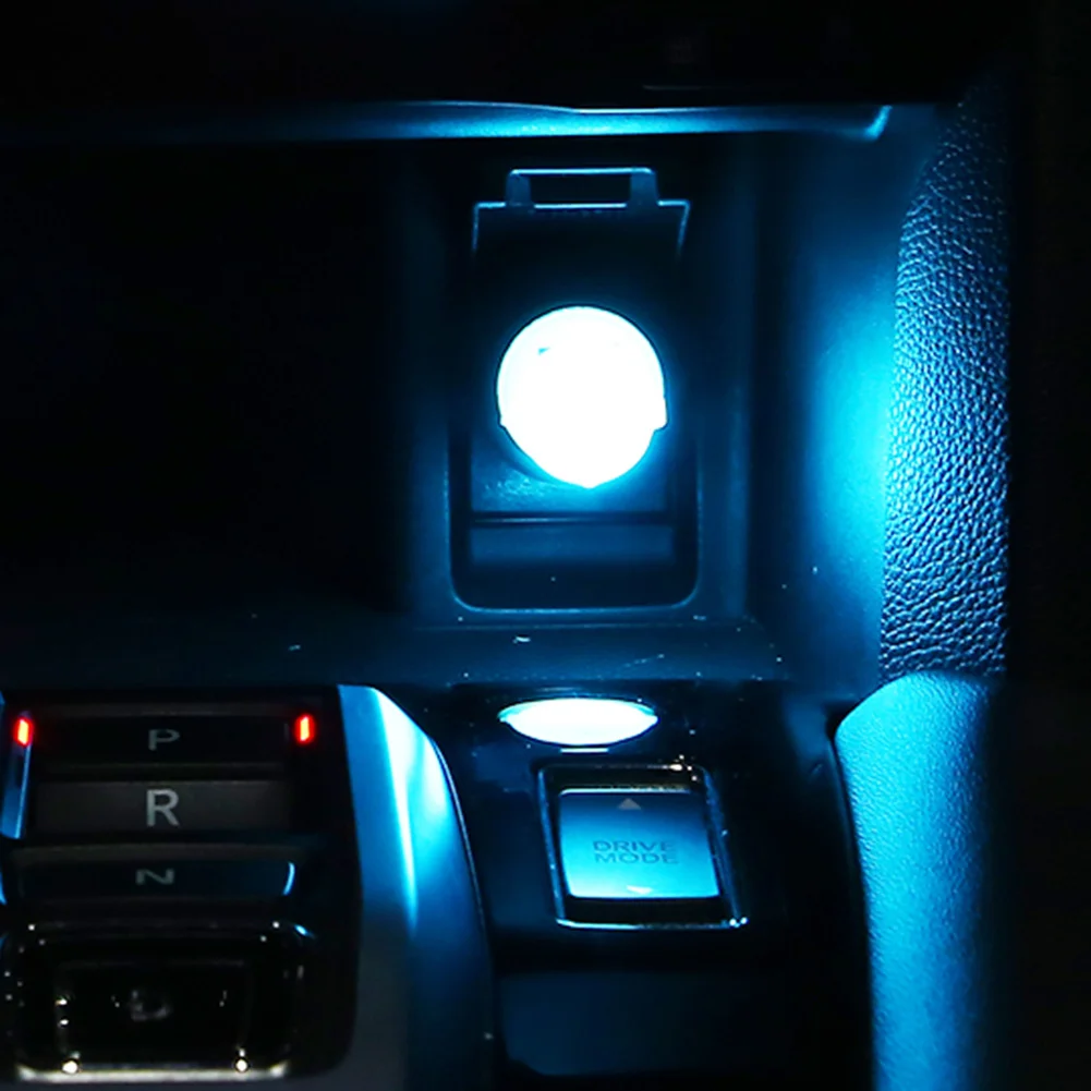 

1x Mini USB LED Car Interior Light Neon Atmosphere Ambient Lamp Bulb Ice Blue Touch Key Neon Atmosphere Ambient Lamp Bulb