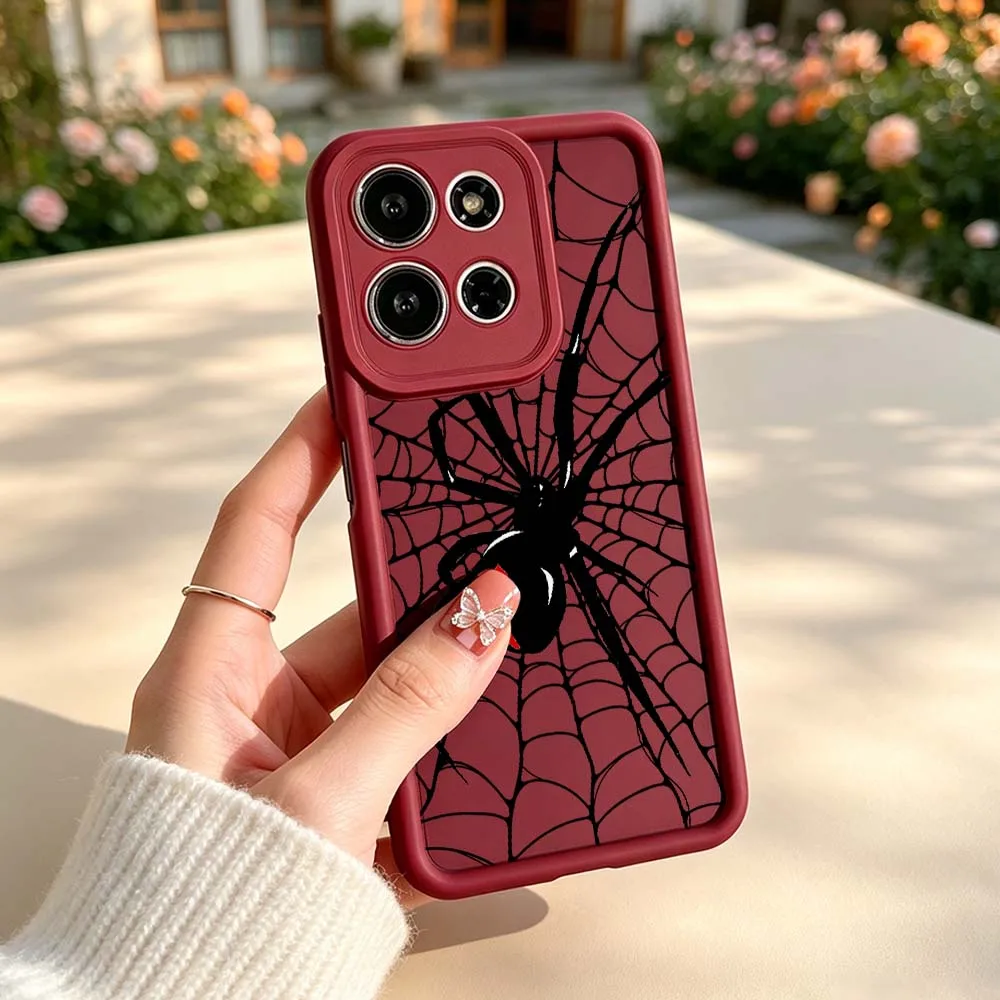 Фото Чехол для телефона с мультяшным черным узором в виде паутины для Motorola G Stylus G86 G86 G84 G75 G73 G72 G56 G24 E15 70 50 30, чехол-накладка с защитой для камеры №5