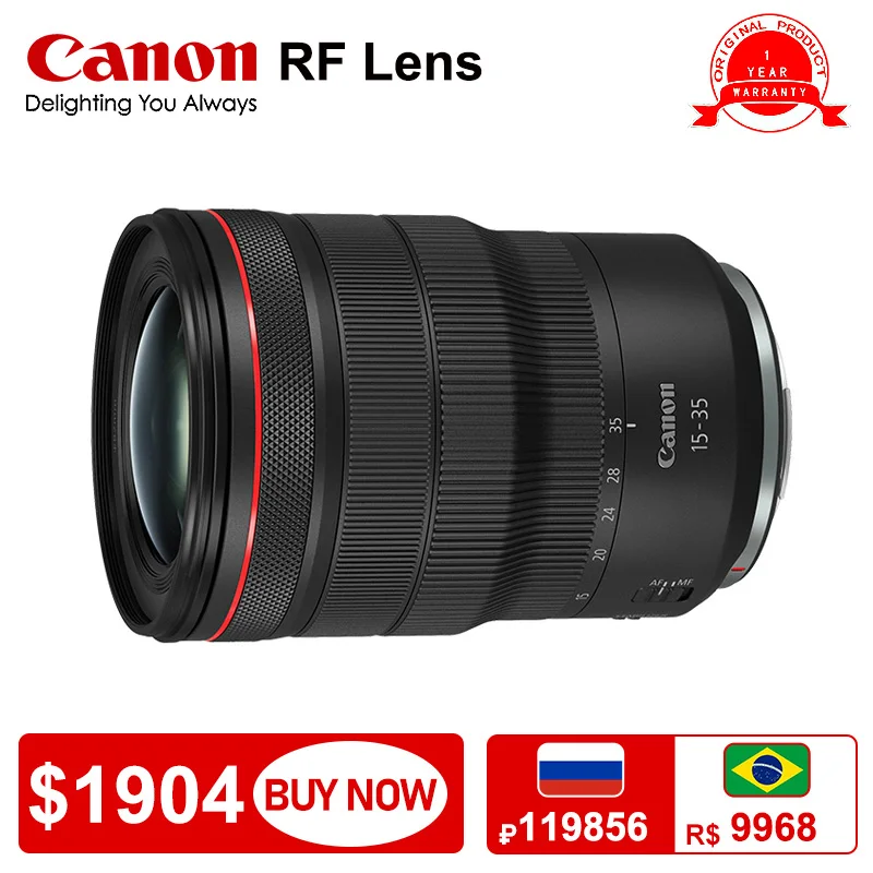 

Объектив для беззеркальной камеры Canon RF 15-35 мм F2.8 L IS USM объектив с большой диафрагмой широкоугольный Ландшафтный зум-объектив для Canon RP R R6 R7