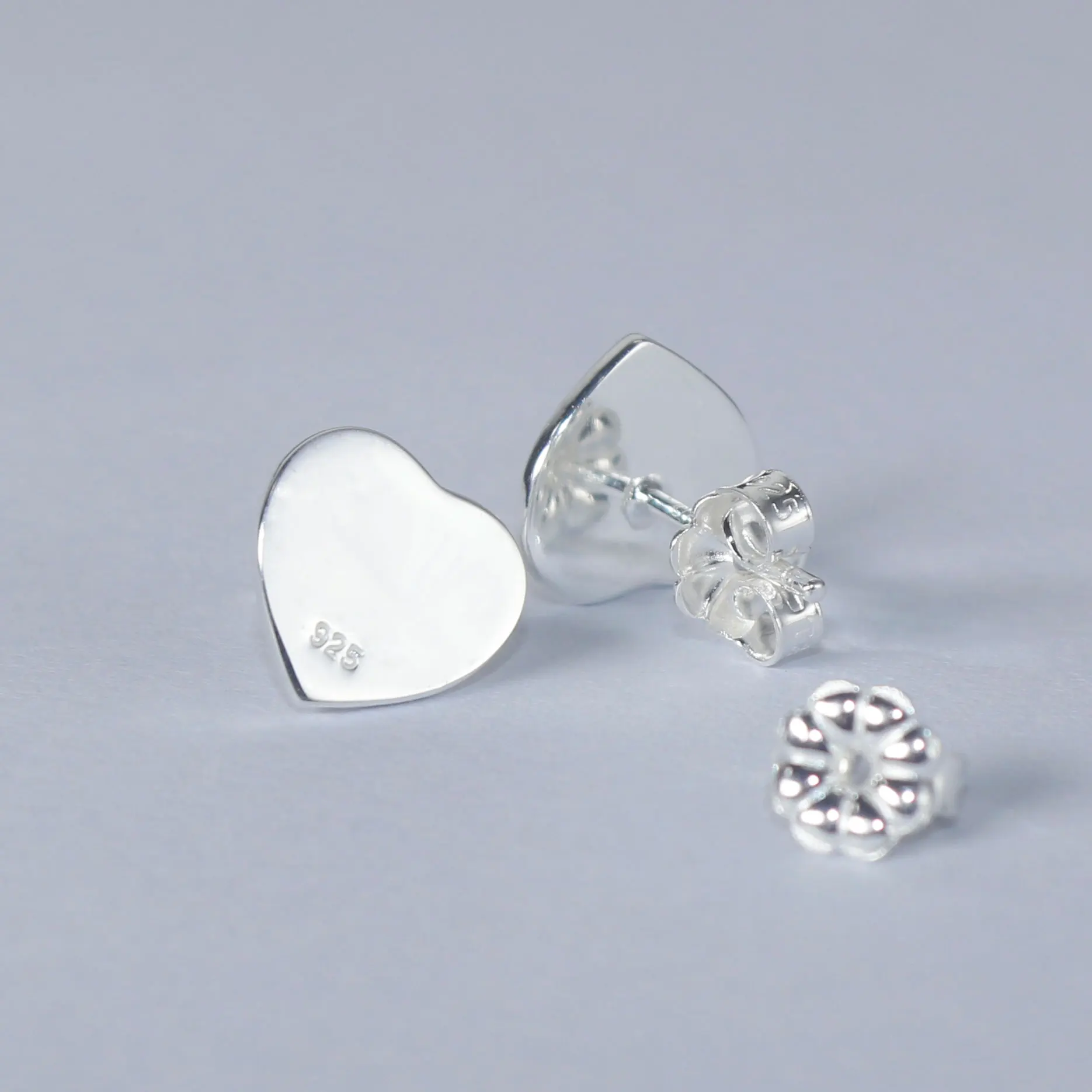 

High quality 925 sterling silver heart-shaped earrings luxury brand original design birthday gift for girls