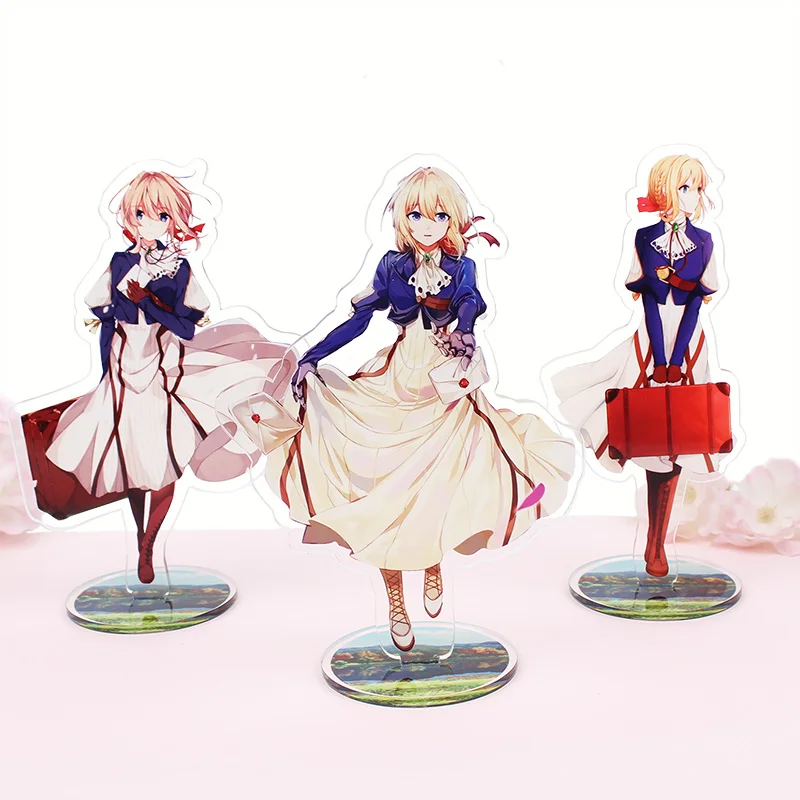 

Японское аниме фиолетовое искусственное оформление, дисплей, косплей, Очаровательная мультяшная настольная модель, тарелка, Декор, Otaku, рож...