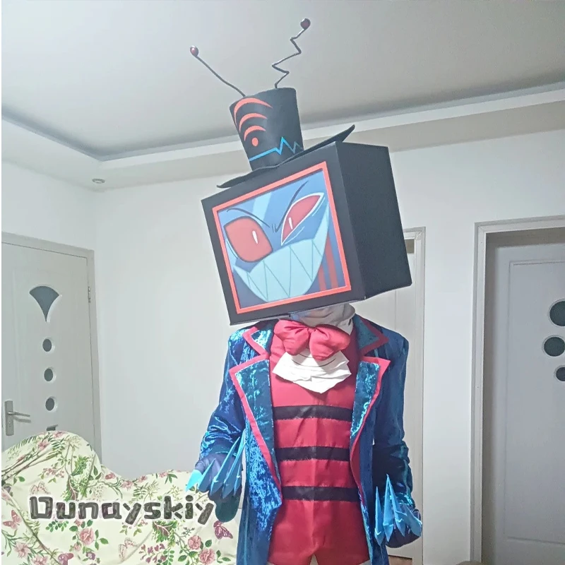 Фото aBcDSs @ 2025 Новый костюм для косплея Hazbin Hotel-Vox, униформа, головной убор, наряд 35*25*23 см, складная версия с 3D принтом, головной убор Vox №5