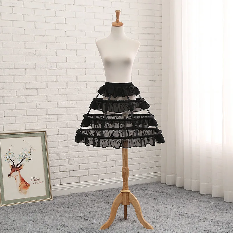 Белая кринолин 4 обруч юбка с оборками в стиле колокольчика юбка-подъюбник