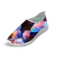 advocator jellyfishes print ladies mesh footwear customized nurse shoes flats sneakers summer loafers mujer free shipping