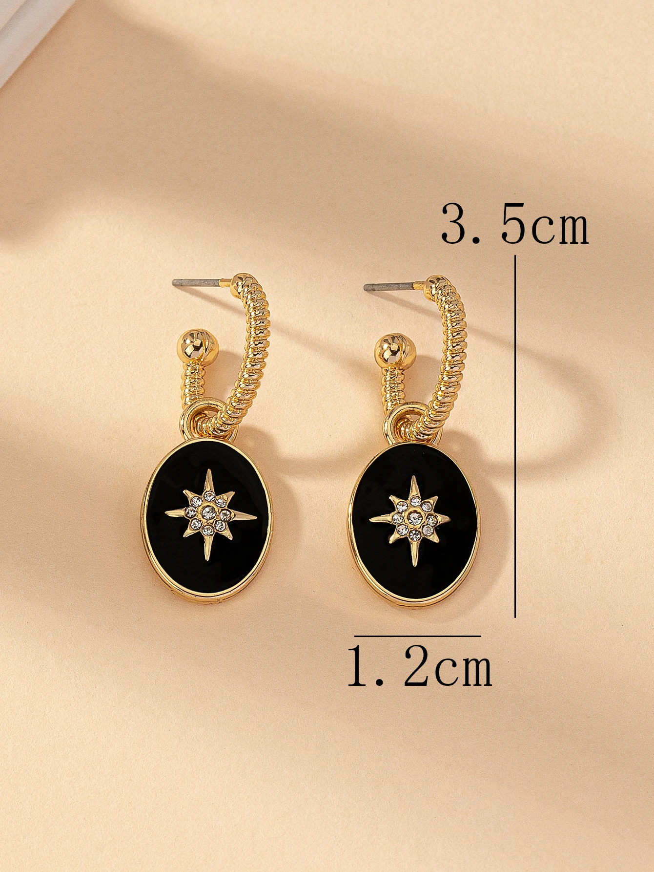 New Women's Black Earrings Elegant Retro Fashion Jewelry Accessories Versatile Droplet Shape