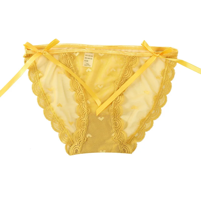 

Качественное сексуальное кружевное женское нижнее белье с вырезами и бантом средней яркости удобные трусы