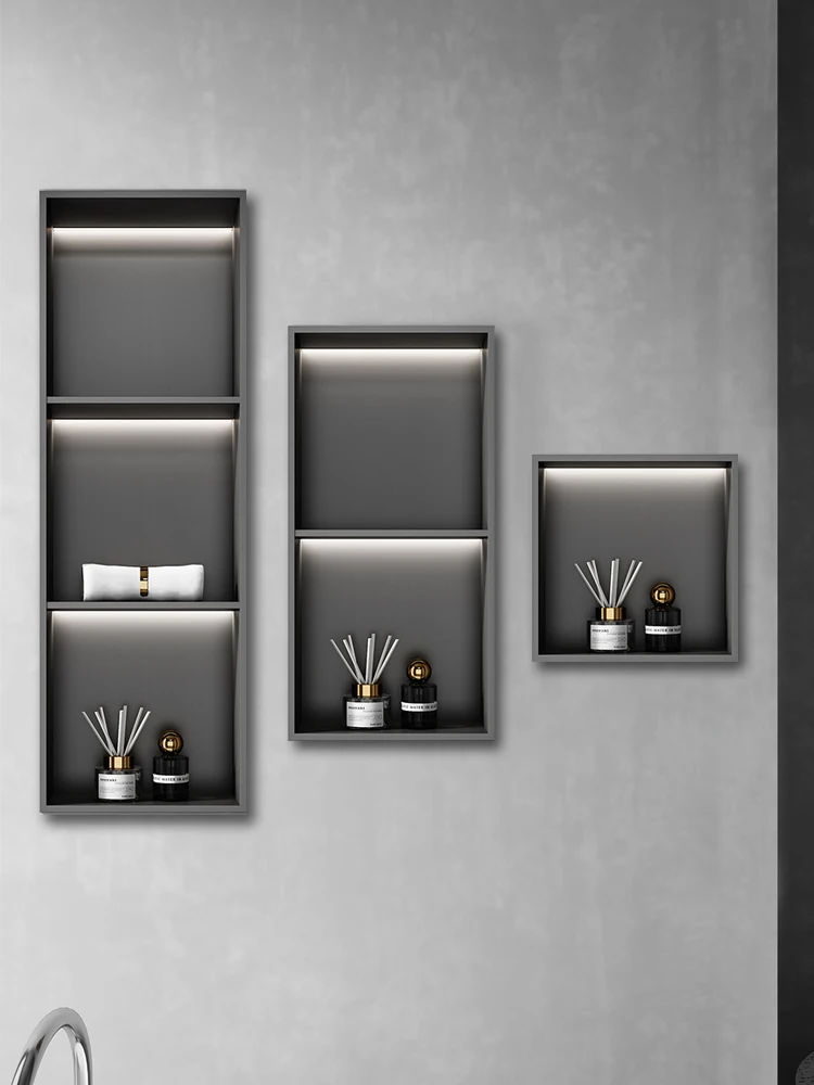 

Настраиваемые ниши из нержавеющей стали для ванной комнаты, встроенные перегородки, металлические полки для душевой комнаты