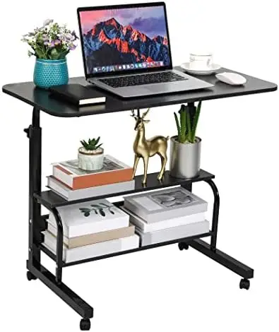 

Desk Home Office Desks, Standing Adjustable Laptop Desk for Small Spaces, Portable Work Study Desk Table, Modern Pc Gaming Desk
