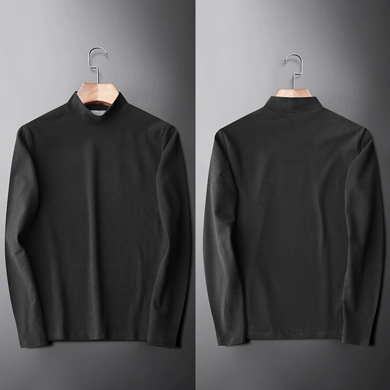 Men's T-shirt Compression Shirt Running Fitness Mid Neck t-shirts Gym Top Thermal Underwear Sports Baselayer Winter Wholesale