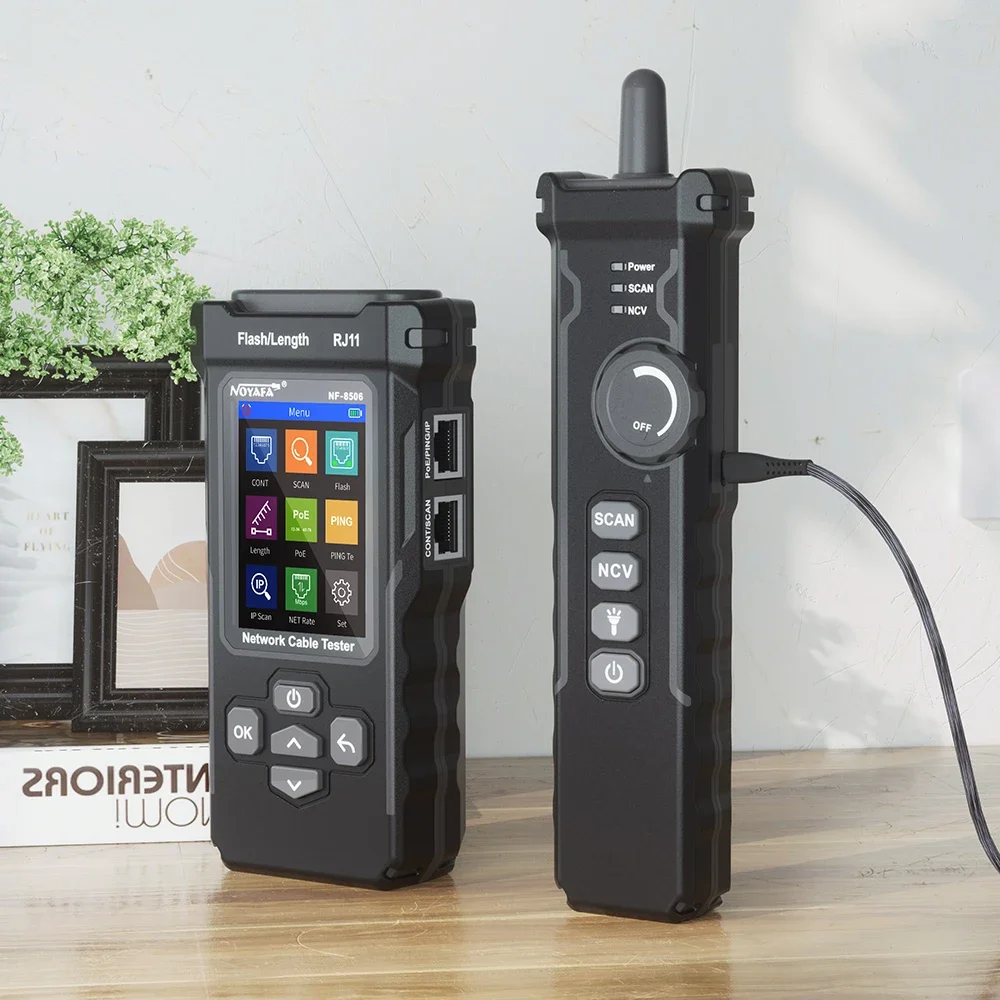 Цифровой тестер сетевого кабеля NOYAFA NF-8506 Поиск сетевых линий IP-сканирование TDR POE