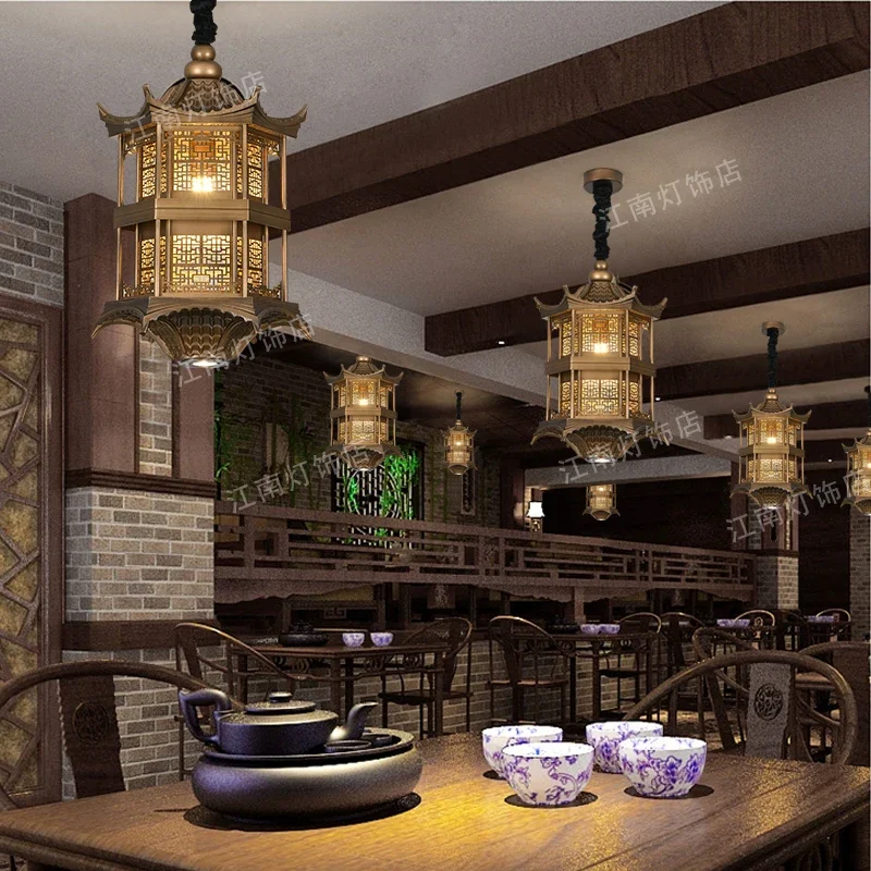 Новая китайская люстра уличная водонепроницаемая отель ресторан карниз коридор