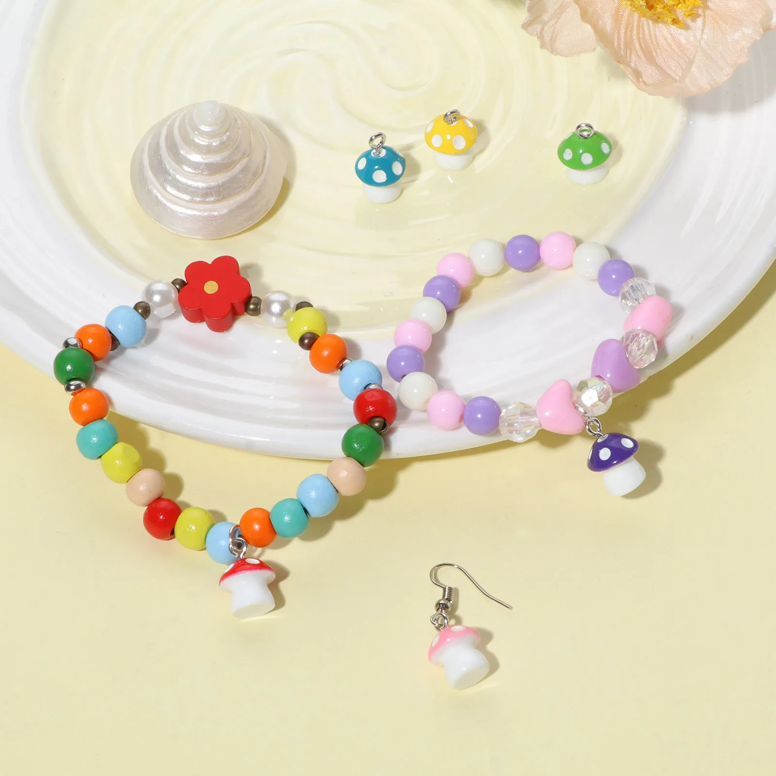 10 шт. Разноцветные Подвески в виде грибов 15 х12 мм