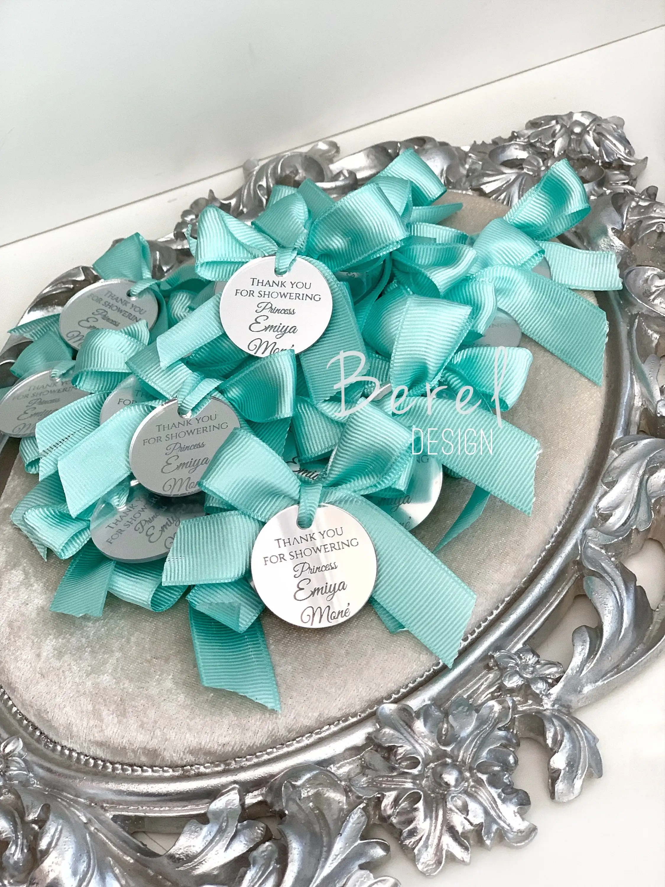 Золотая акриловая зеркальная бирка 30/50/100 шт. с именем свадьбы этикетка