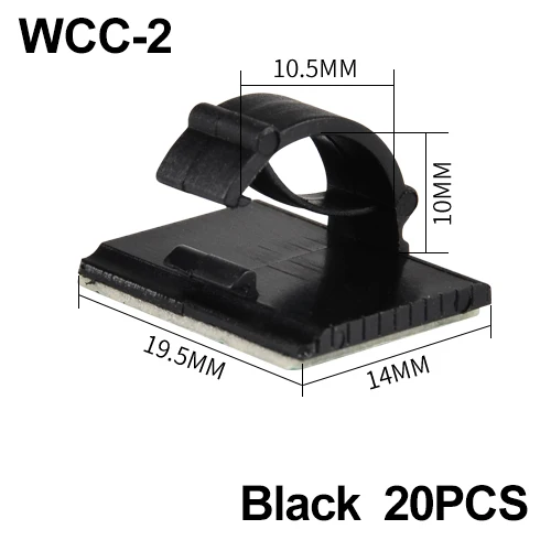 

Кабельные зажимы WCC2, 20 шт., черный/белый