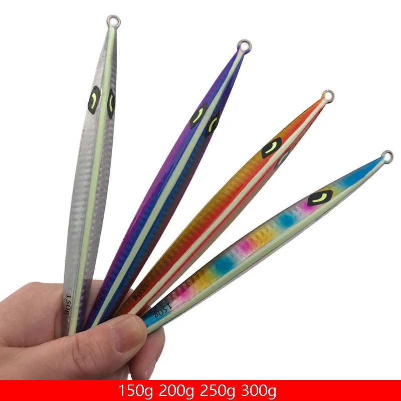 

Speed Falling Jig Fast Jigging Lure Sinking Glow Jigs 150g200g250g300g Jig Saltwater Artificial Metal Fishing Vertical Lure Bait