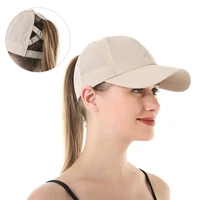 new women baseball cap back button mesh female hairband back slit design trucker hat girl summer outdoor sports sunshade caps