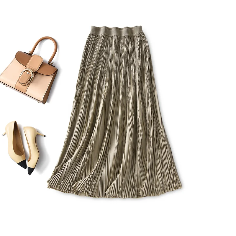 

Женская юбка с завышенной талией, трапециевидная юбка до середины икры, модная одежда в Корейском стиле, весна 2022