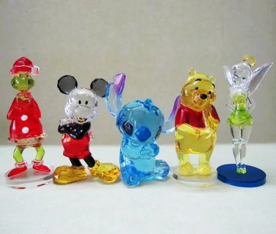 

1Pieces 8.5-10cm Genuine Bulk Disney Doll Stitch Mickey Winnie Bear Solid Transparent Handmade Decoration Collection