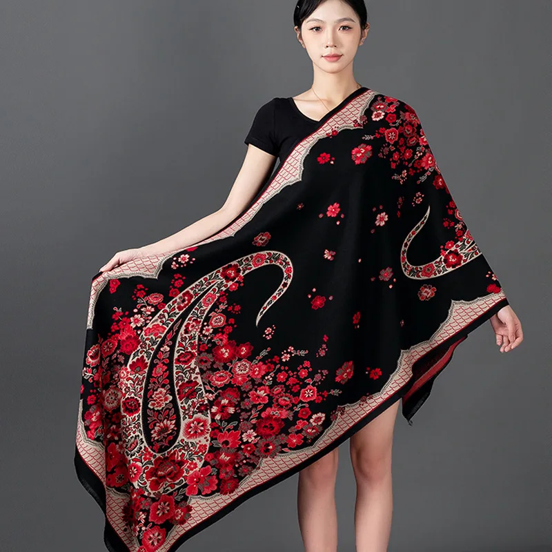 Шарф с цветочным принтом женская одежда трендовые роскошные шарфы дизайнерская