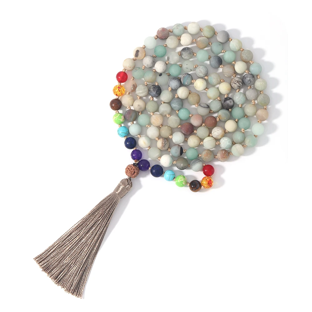 Ожерелье из 7 Чакр OAIITE классическое модное ожерелье 108mala натуральный Амазон