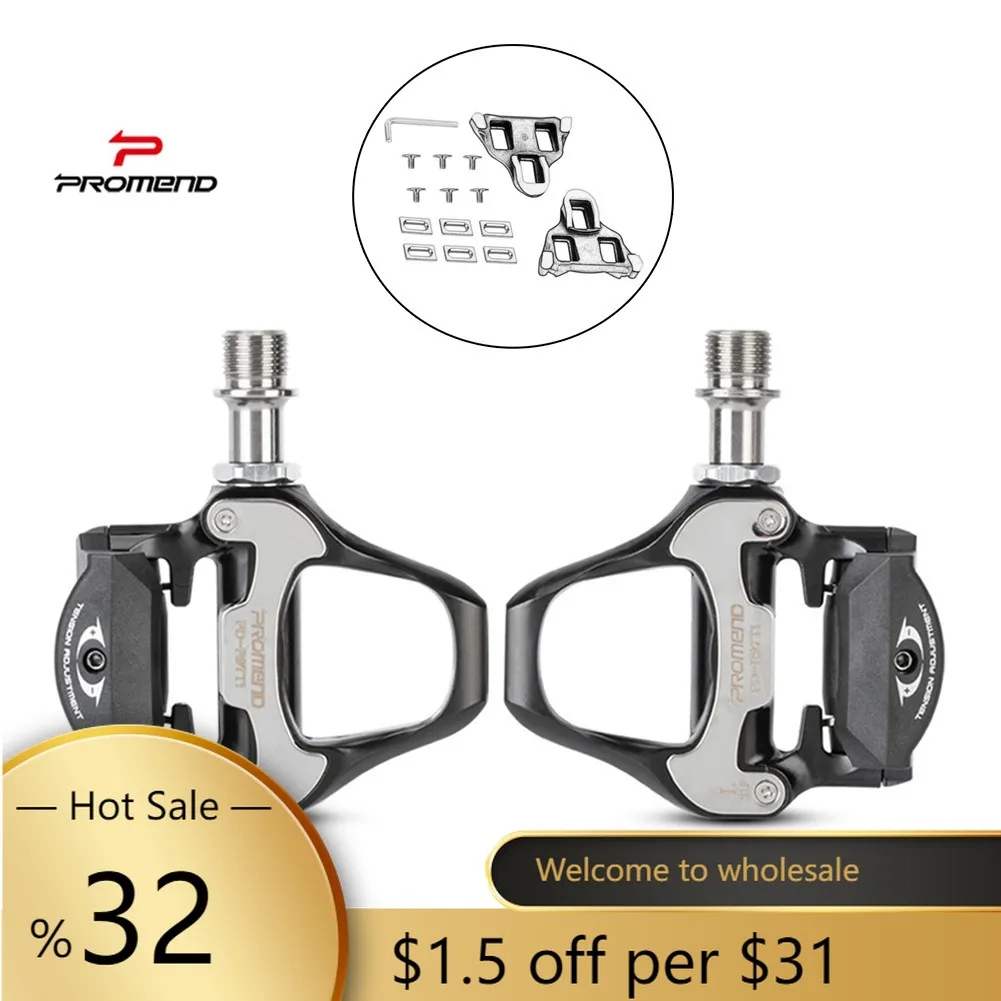 

PROMEND Road Bicycle Pedals Bike Lock Pedals With Lock Plate For SPD System Conversion Aluminum Alloy Self-lock