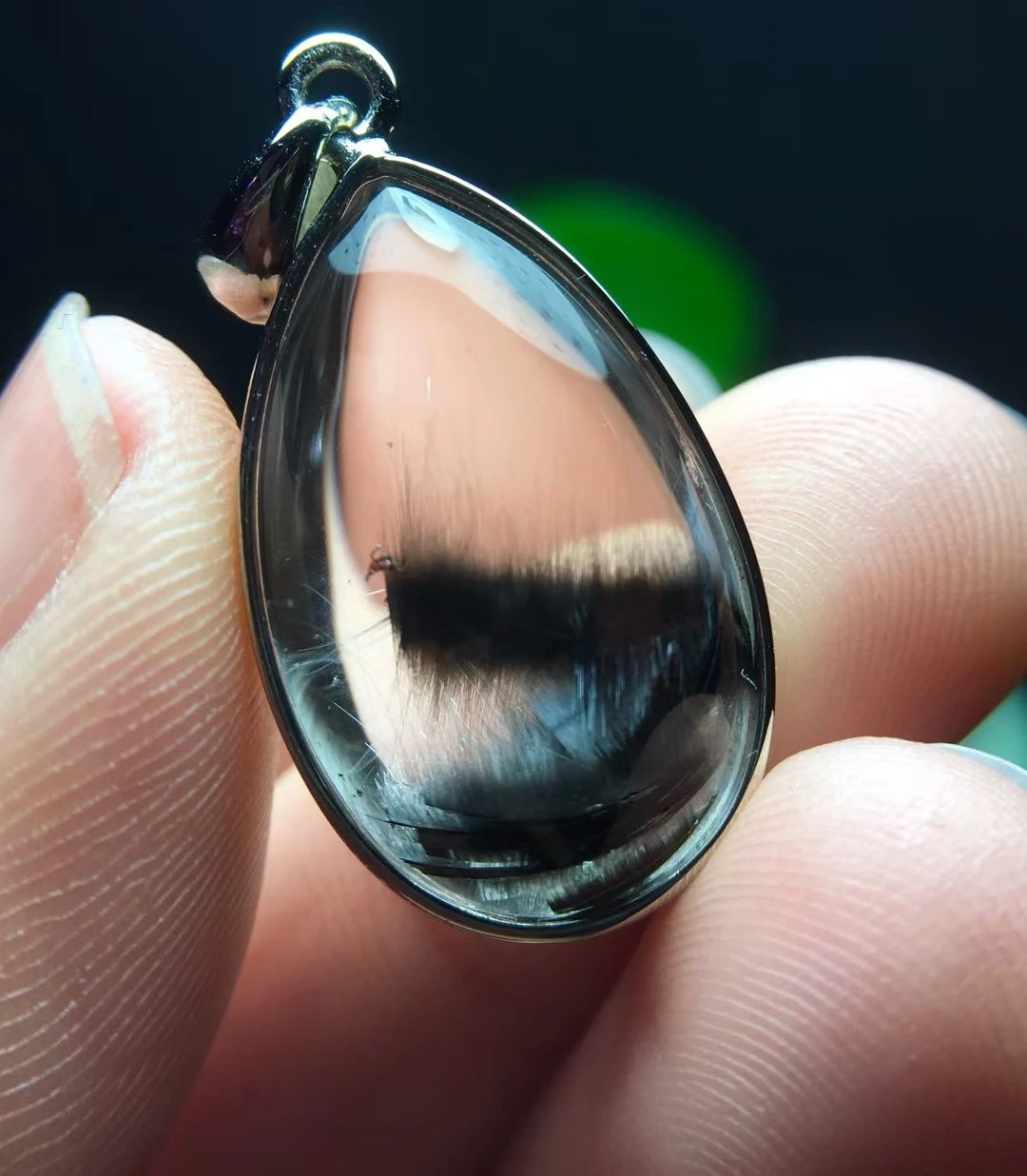 Натуральный Брукит платина черный рутилированный кварцевый кулон 25*15 5*9 мм капля