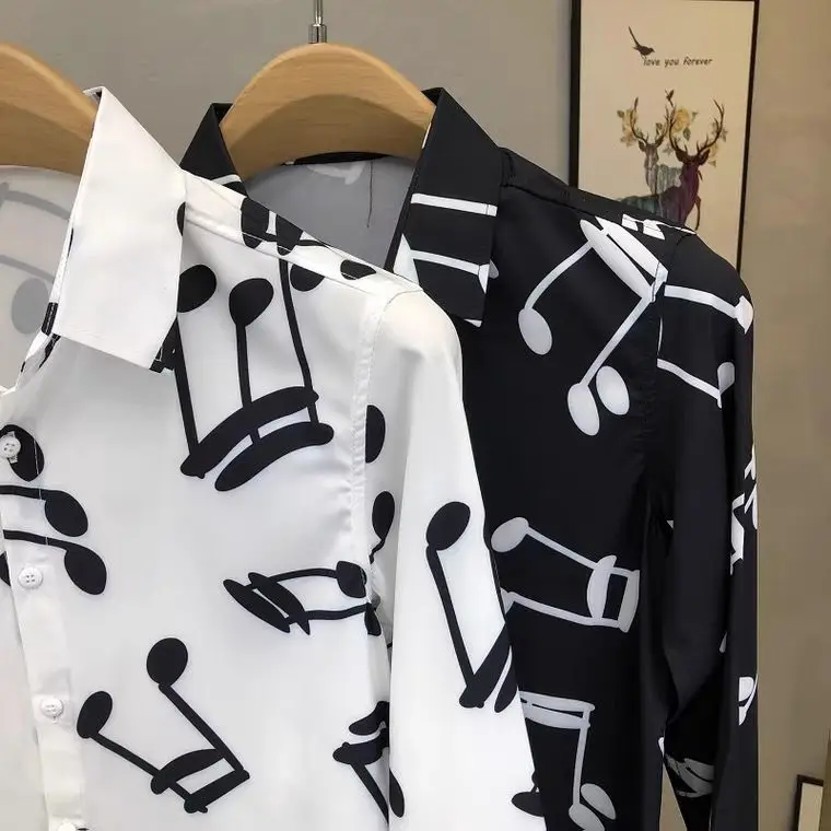 Men's spring and autumn new long sleeve shirt Korean fashion slim high quality men's shirt stylist handsome jacket