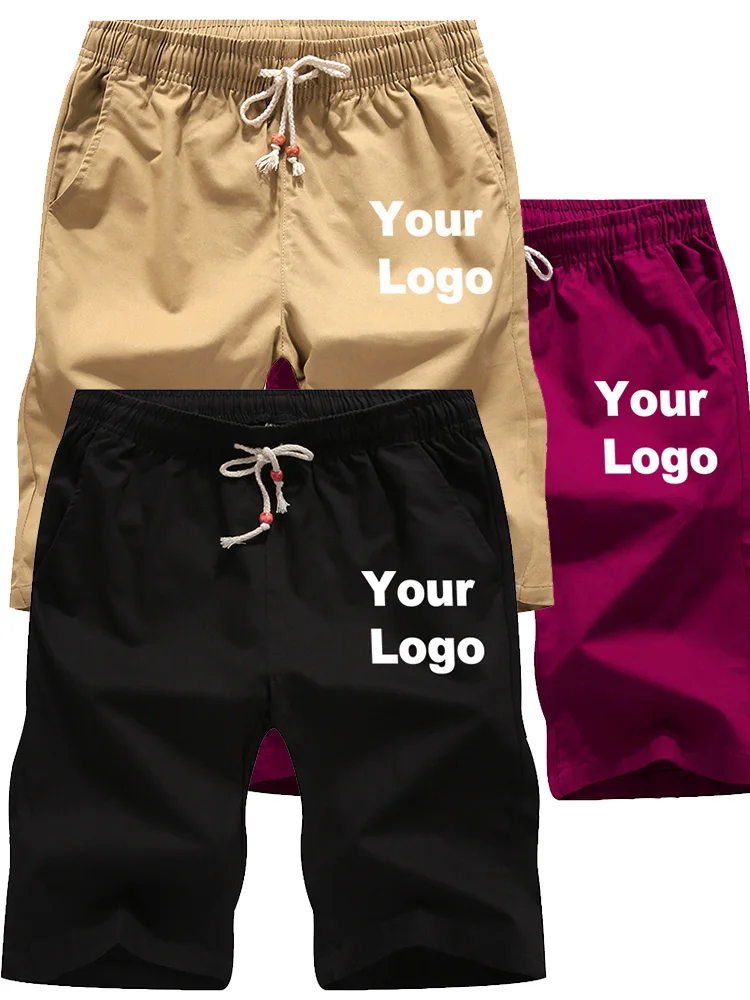 Шорты мужские с логотипом на заказ хлопковые спортивные штаны короткие шорты для