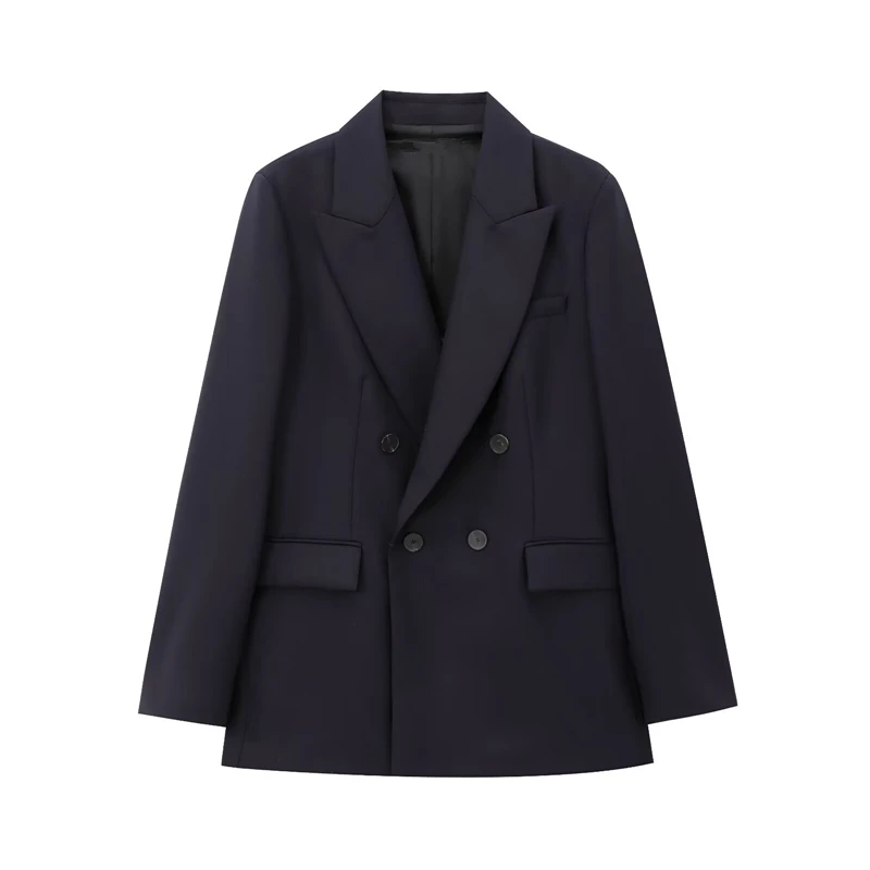 Увядимый британский модный женский двубортный пиджак минималистичный