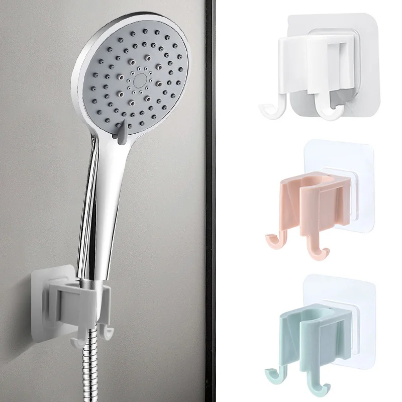 

1Pcs Bathroom Accessories Portable Shower Head Shelf Plastic No Punch Self Adhesive Shower Sprinkler Holder Shower Head Rack