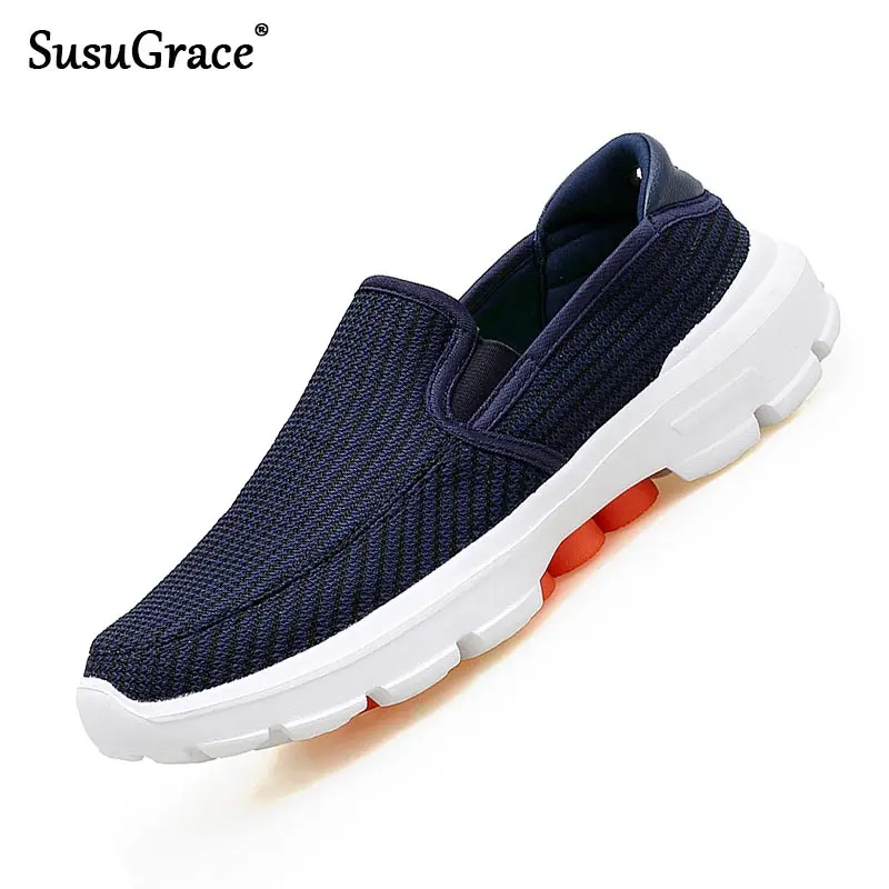 Susugrace Casual Light Loafers for Men Walking Shoes Outdoor Non-slip Breathable Plus Size Male Foot