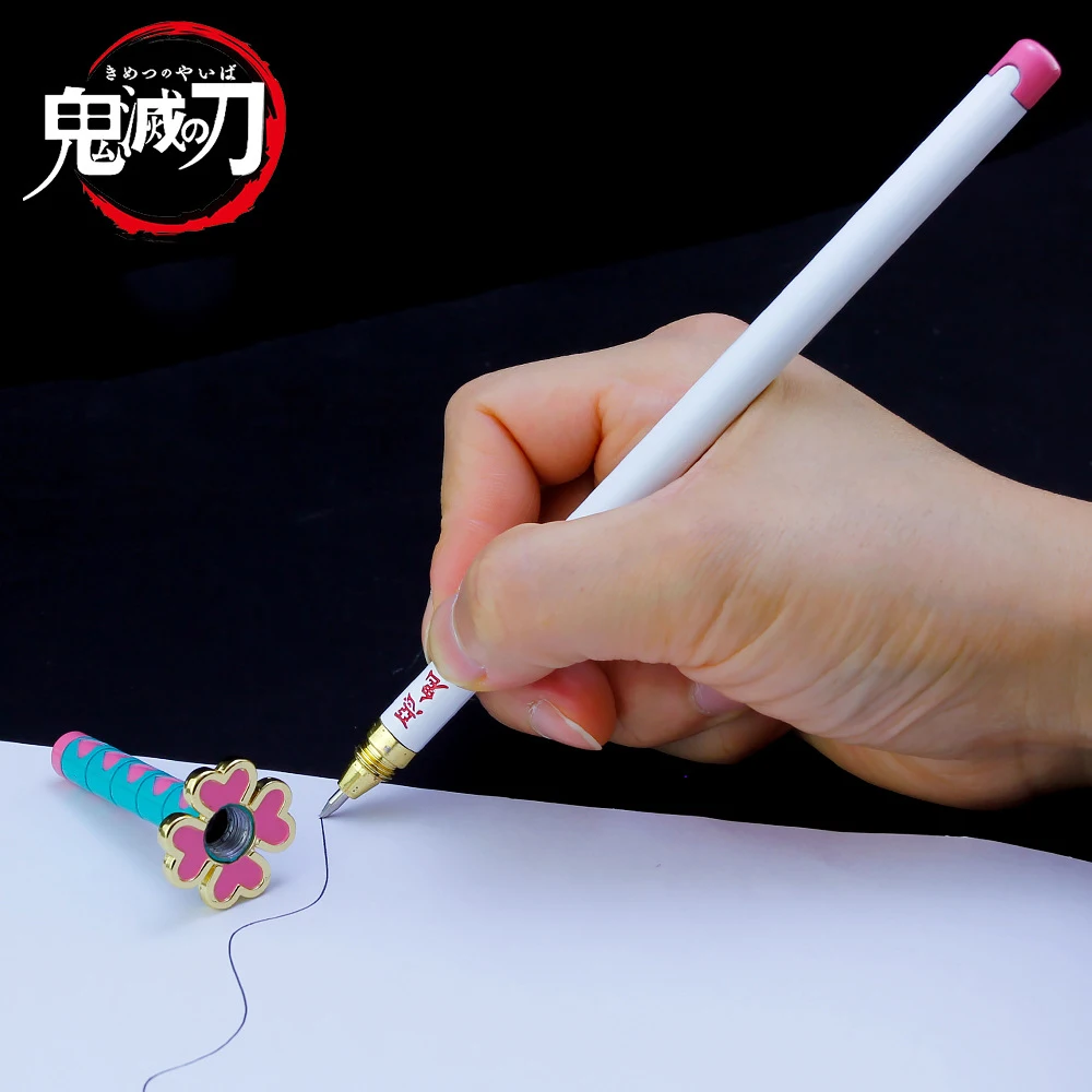 

20cm Demon Slayer Anime Sword Gel Pen Kanroji Mitsuri Kimetsu No Yaiba Swords Alloy Pens Weapon Keychain Collectible Toys Gifts