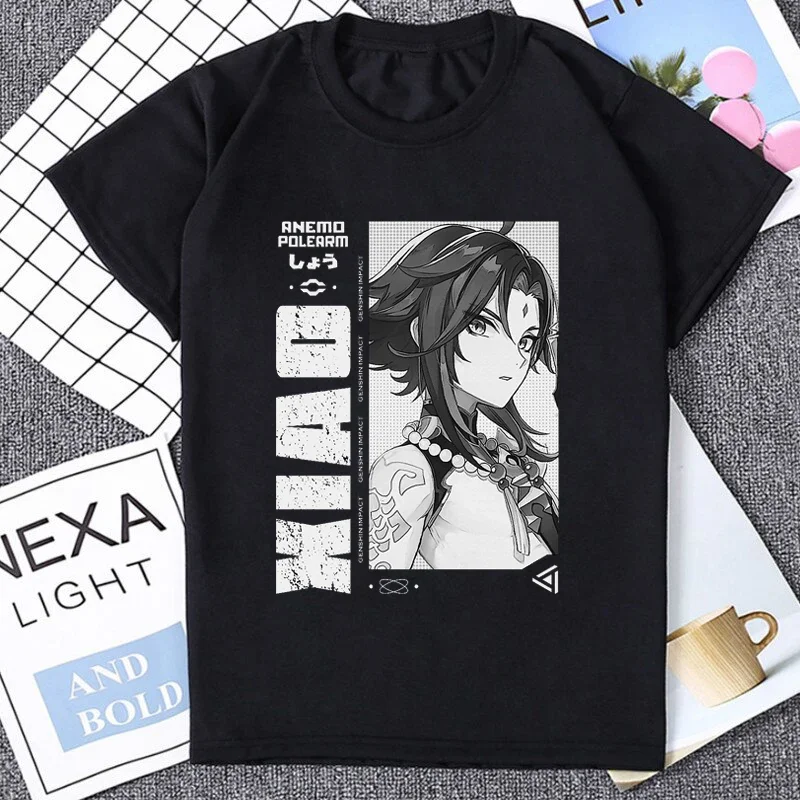 Футболка с графическим принтом Genshin Impact футболка Xiao Beidou ACG для фанатов