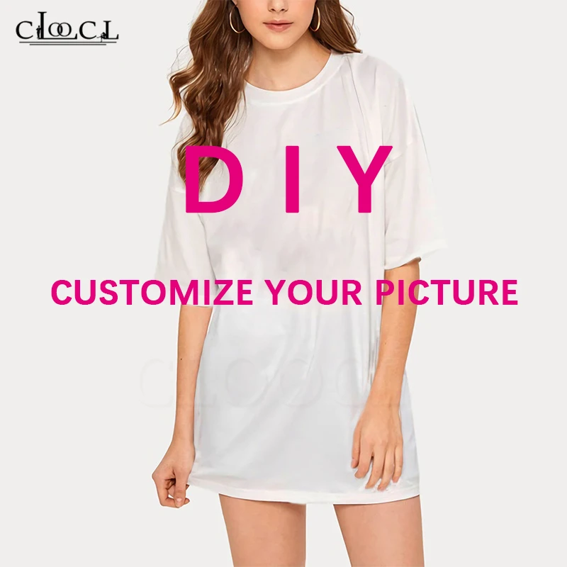 

CLOOCL Custom DIY T-shirt for Women 3D Digital Printing Fashion Women T Shirt DIY Casual Tops Drop Shipping