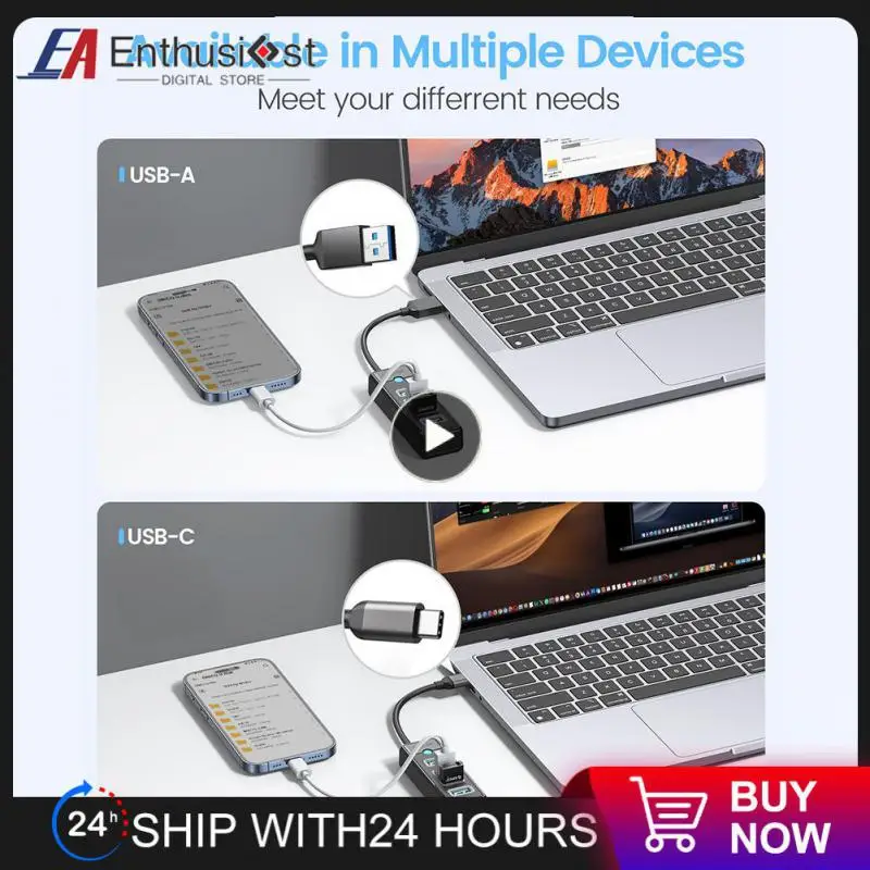 

High Speed Usb Hub Multi 4 Ports 5gbps Usb C Hub Mini 3.0 Usb Power Port Splitter Laptop Accessories Adapter Ultra-slim Otg