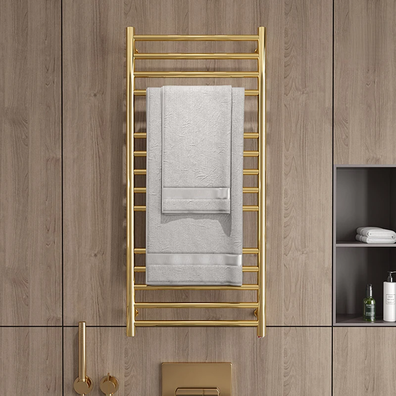 Золотистое роскошное полотенце для ванной комнаты из нержавеющей стали с