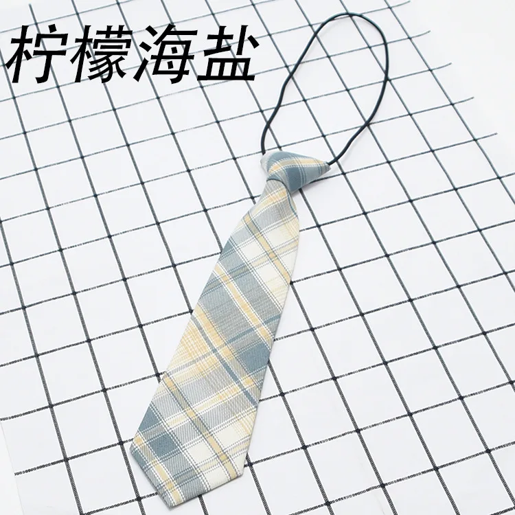 Женский клетчатый галстук JK шейный для девочек ленивый тонкий милый в клетку