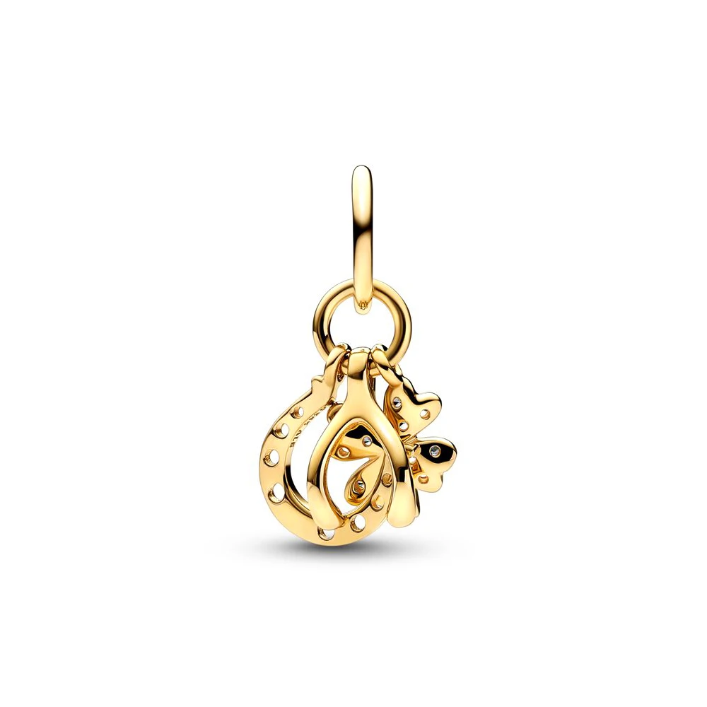Pandora Original Lucky Everver, Wishbone & Horsesmangez Dangle Charm, S925, Élégant, Luxe, Accessoires, Executive DIY Bracelet pour Femme