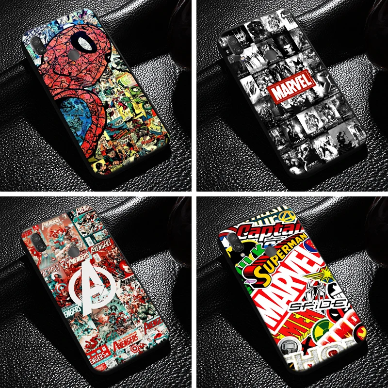 

Marvel Comics Logo For Xiaomi Redmi Note 7 7S 7 Pro Redmi 7 7A Phone Case Soft Silicone Cover Black Carcasa Coque