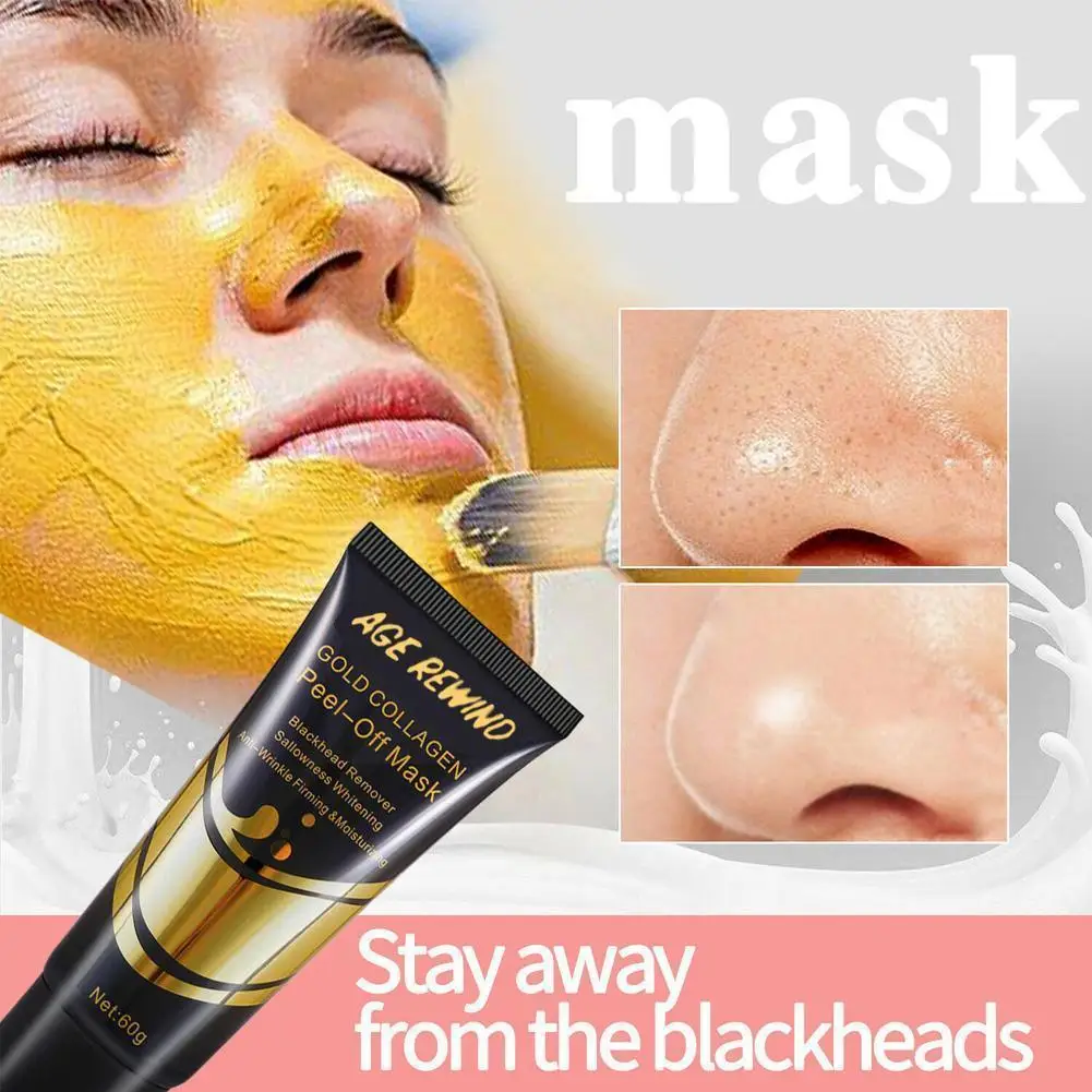 

24k Gold Collagen Anti Aging Whitening Lifting Blackheads Skin Firming Tear Peel To Smooth Off S Care A8d8